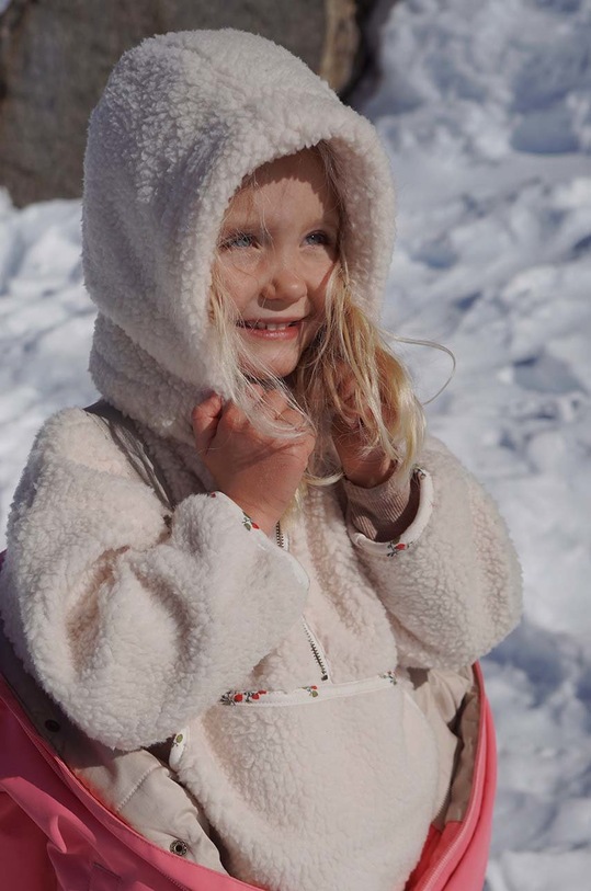 Konges Sløjd bluza niemowlęca z kapturem beżowy KS3474