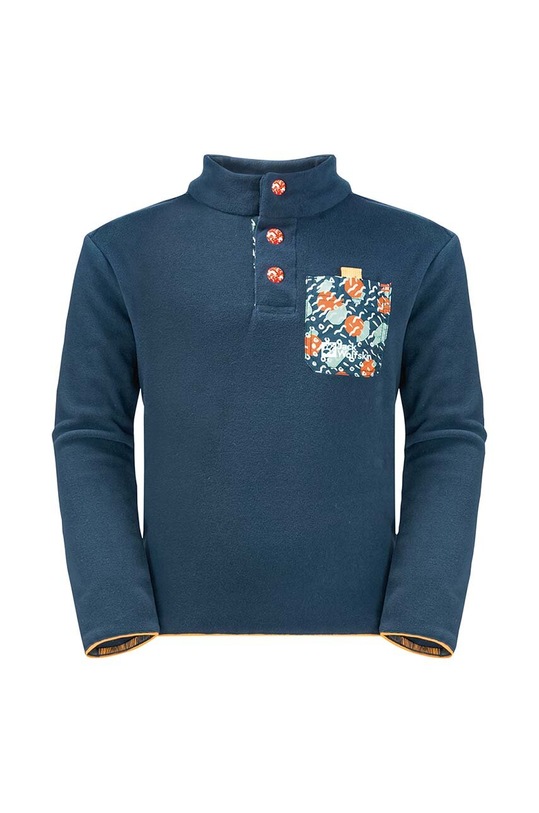 Jack Wolfskin bluza copii VILLI BUTTON FLEECE K imprimeu bleumarin 1609951.New