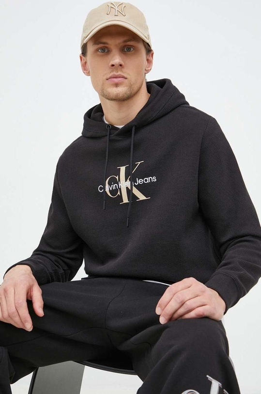 Calvin Klein Jeans hanorac de bumbac print negru J30J322701.PPYX