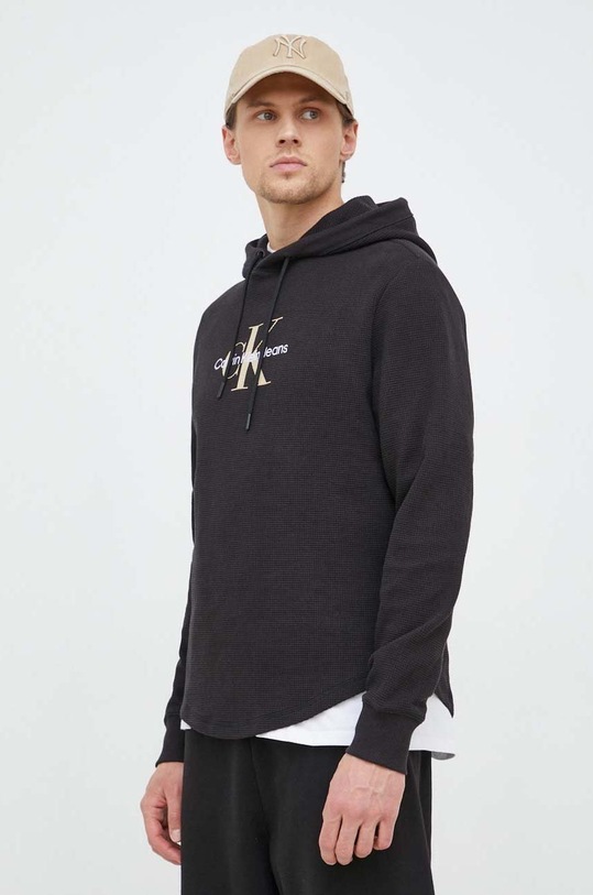 Calvin Klein Jeans hanorac de bumbac negru J30J322701.PPYX