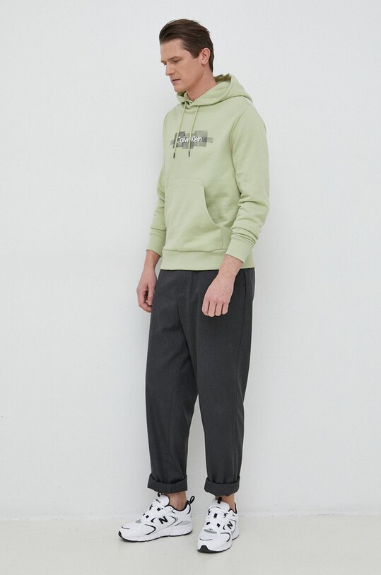 Bavlnená mikina Calvin Klein K10K110761.PPYX zelená SS23
