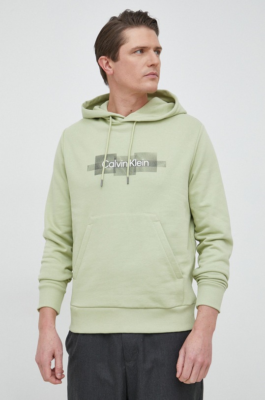 Calvin Klein bluza bawełniana zielony K10K110761.PPYX