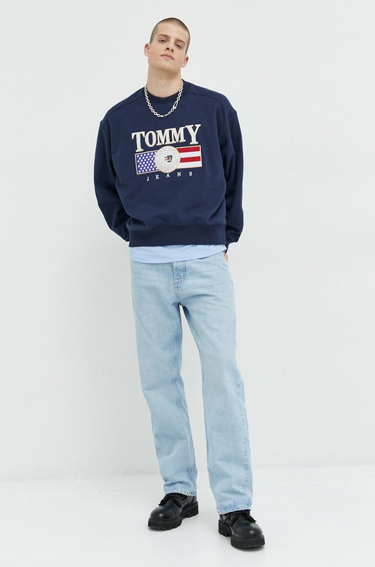 Tommy Jeans bluza bawełniana DM0DM15717.PPYX granatowy SS23