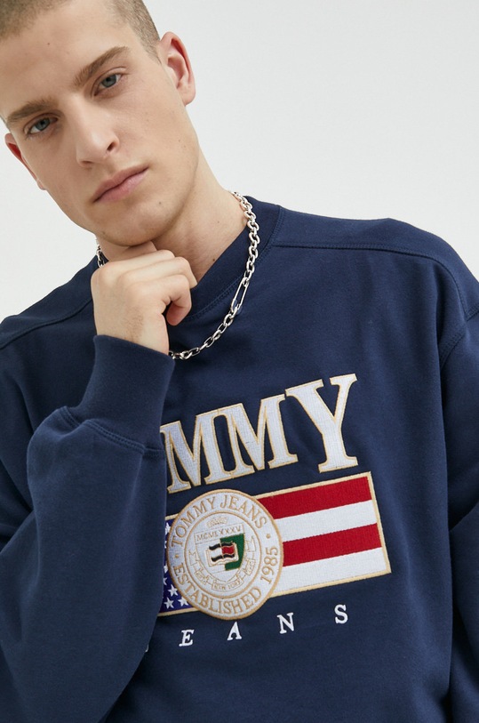 Tommy Jeans bluza bawełniana granatowy DM0DM15717.PPYX