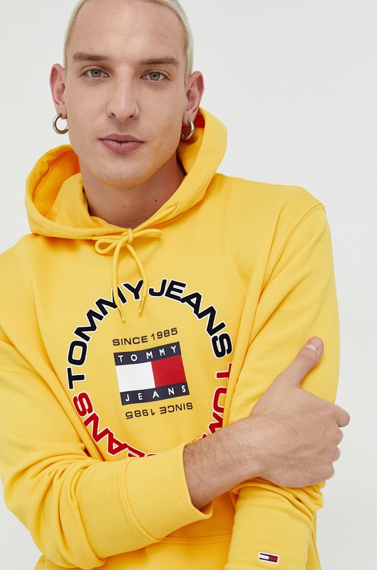 Tommy Jeans bluza bawełniana nadruk żółty DM0DM15686.PPYX