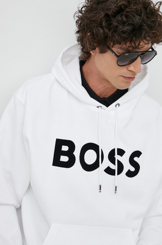 BOSS bluza bawełniana nadruk biały 50485316