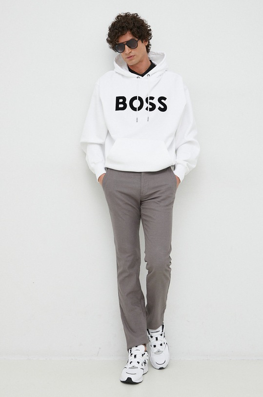 BOSS bluza bawełniana 50485316 biały SS23