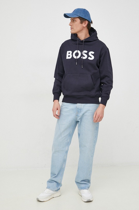 BOSS bluza bawełniana 50485316 granatowy SS23