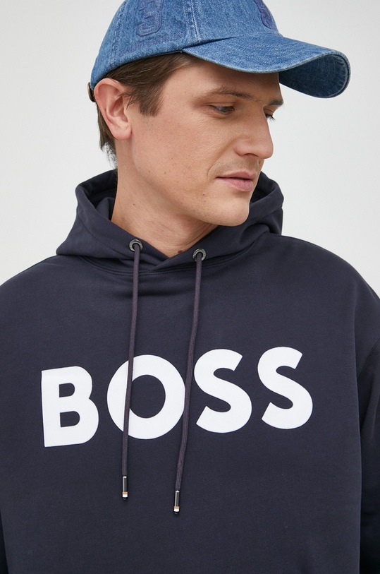 BOSS bluza bawełniana granatowy 50485316