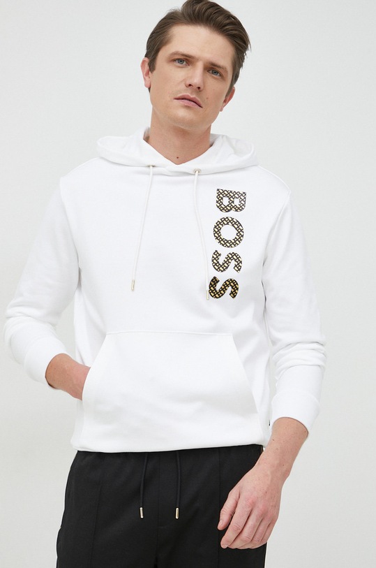 Bavlnená mikina BOSS bavlna biela 50481746