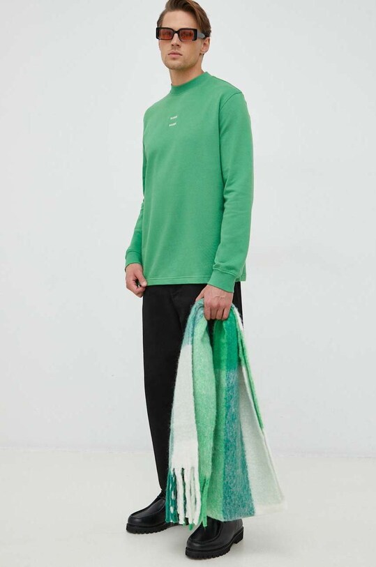 Samsoe Samsoe bluza bawełniana M22400003 zielony AW23