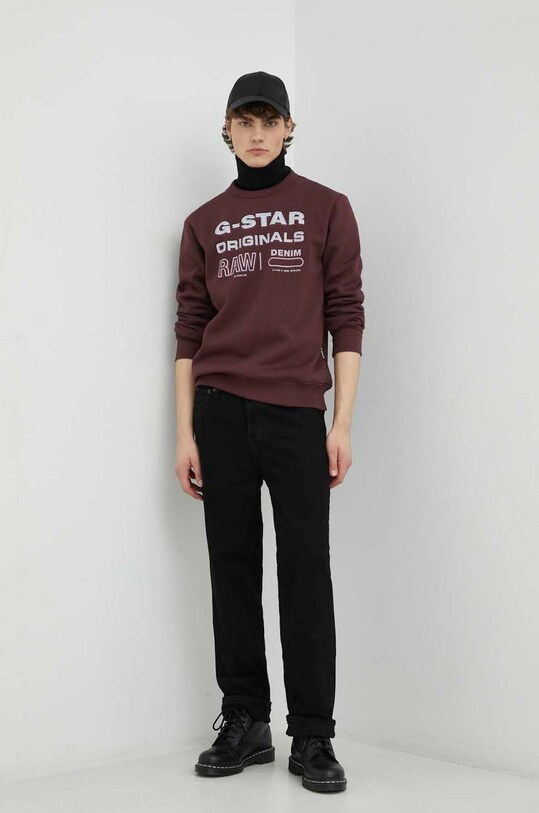 G-Star Raw felső D22319.A971 burgundia SS23