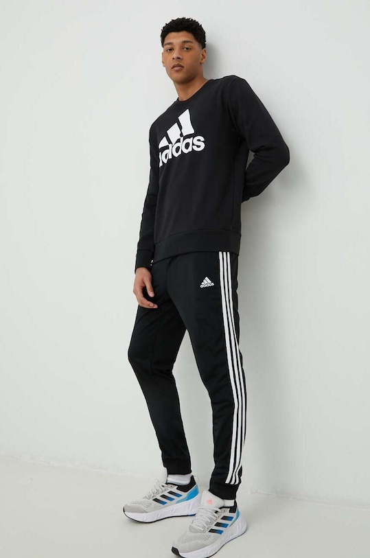 Pamučna dukserica adidas IC9324 crna SS23