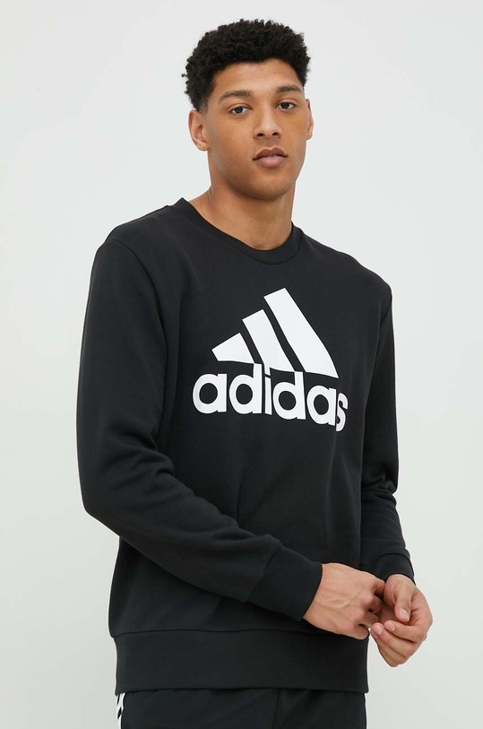 Pamučna dukserica adidas crna IC9324