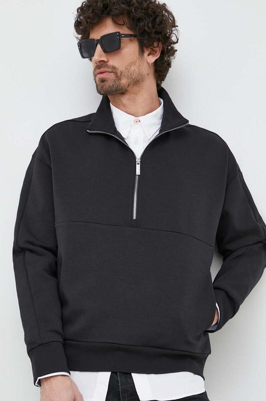 Μπλούζα Calvin Klein με ελαστάν μαύρο K10K111419.PPYX