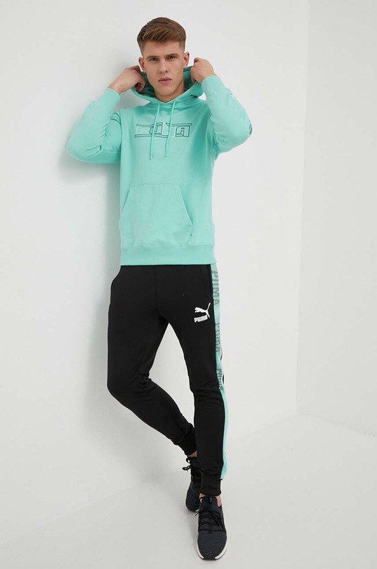 Puma bluza bawełniana 538220 turkusowy SS23
