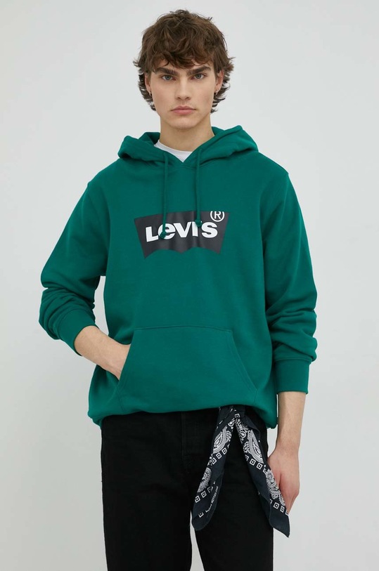 Bombažen pulover Levi's zelena 38424.0041