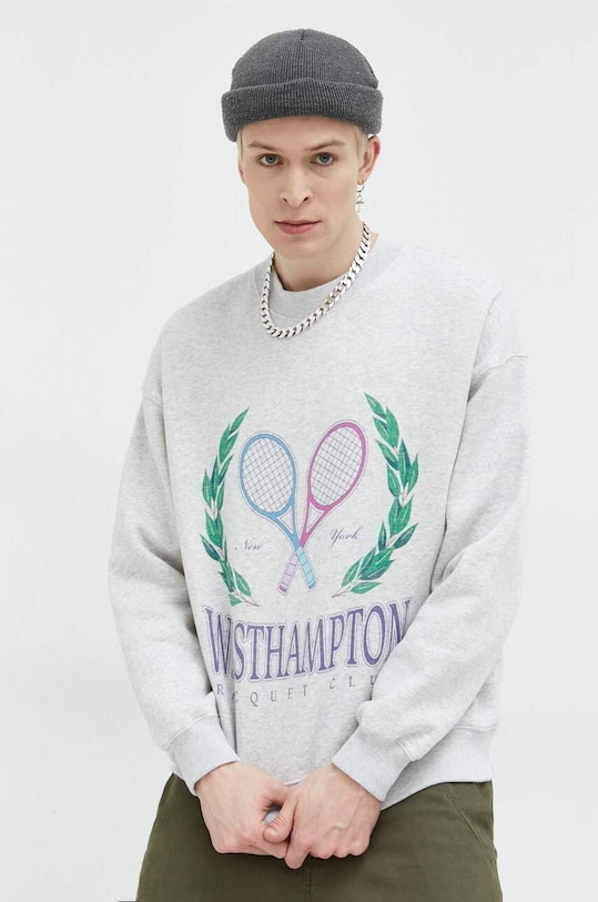 Mikina Abercrombie & Fitch melanž sivá KI122.2036.122