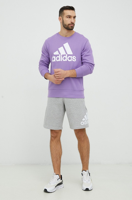 adidas bluza bawełniana IC9327 fioletowy SS23