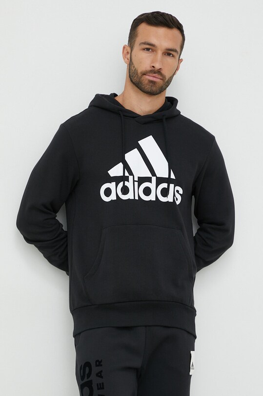 Pamučna dukserica adidas pamuk crna IC9363