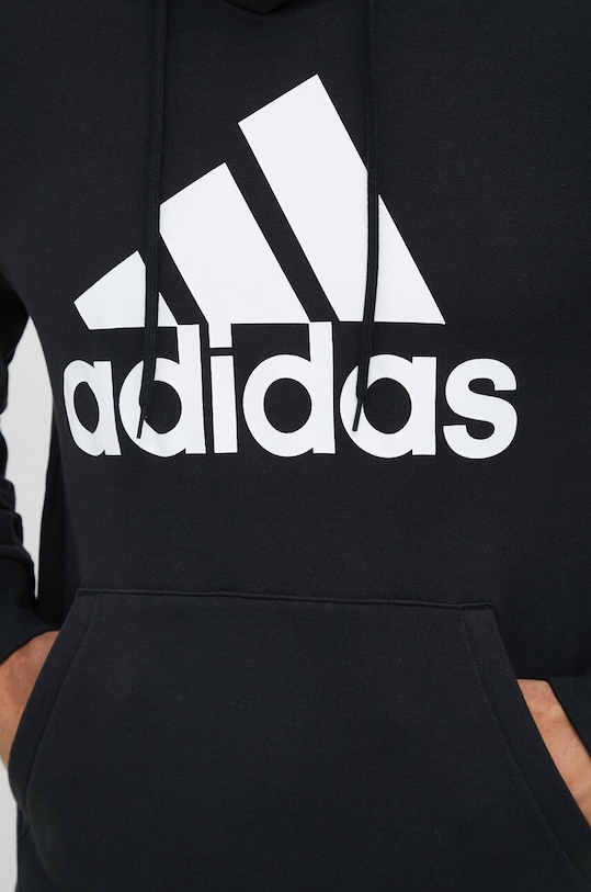 Βαμβακερή μπλούζα adidas IC9363 μαύρο