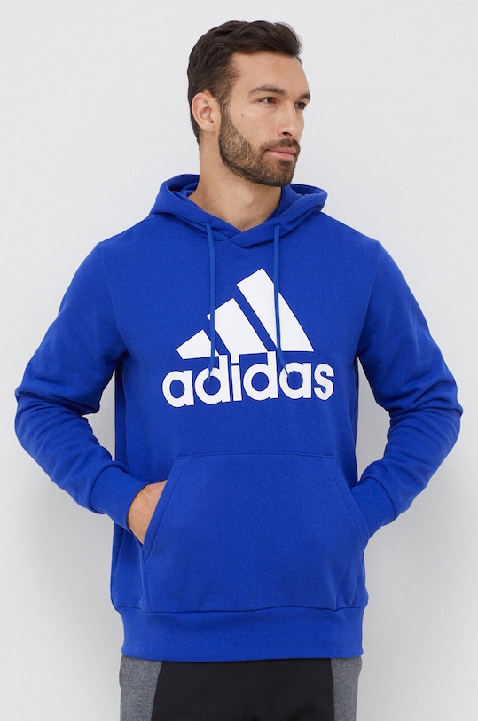 adidas bluza bawełniana Essentials nadruk niebieski IC9366