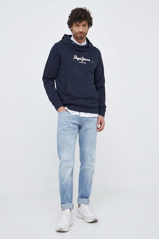 Pepe Jeans bluza bawełniana Edward Hoodie PM582381.594 granatowy SS23