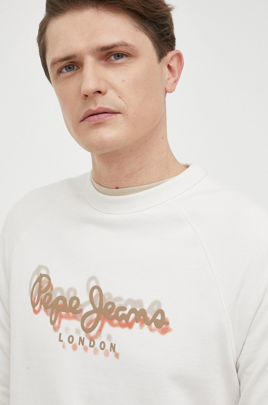 Pepe Jeans bluza bawełniana Agamunt nadruk beżowy PM582353.803