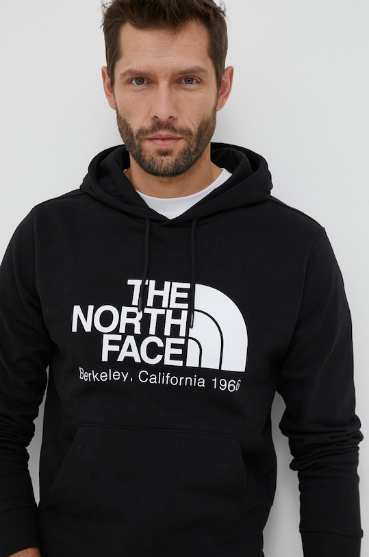 The North Face bluza bawełniana nadruk czarny NF0A55GFJK31