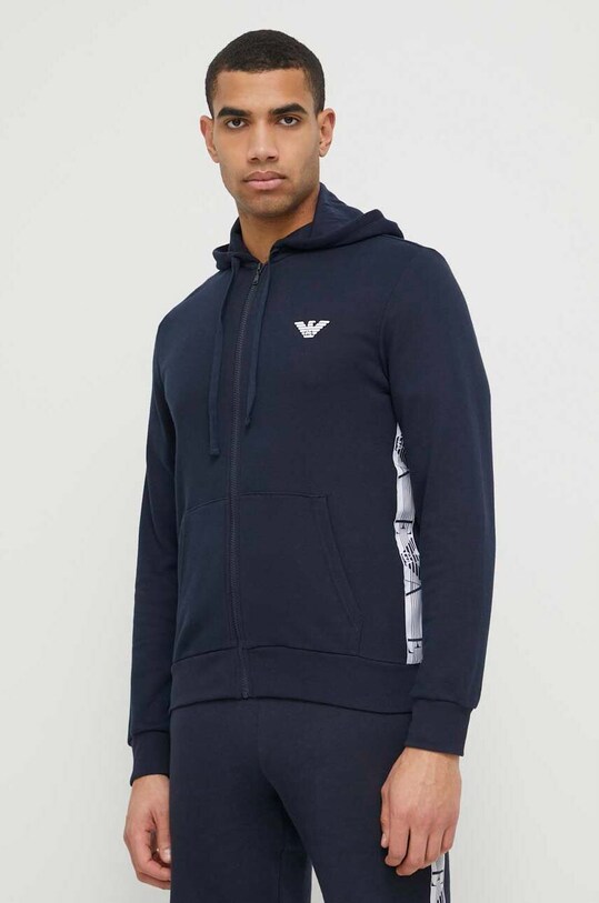 Μπλούζα Emporio Armani Underwear με κουκούλα σκούρο μπλε 111666.3R571