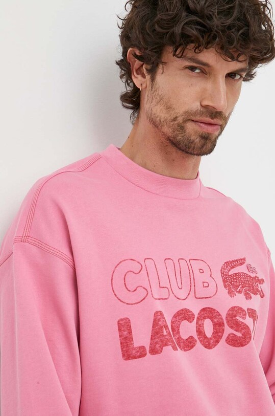 Lacoste bluza bawełniana różowy SH5453