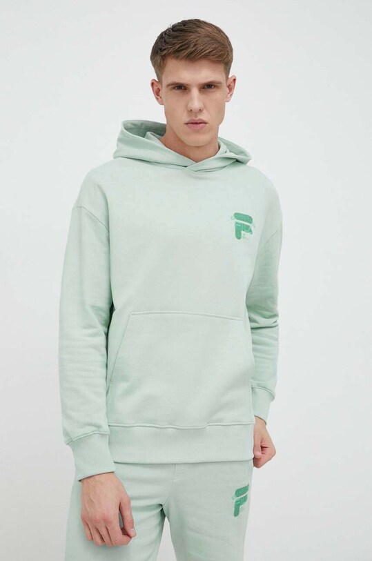 Βαμβακερή μπλούζα Fila FAM0333 τιρκουάζ SS23