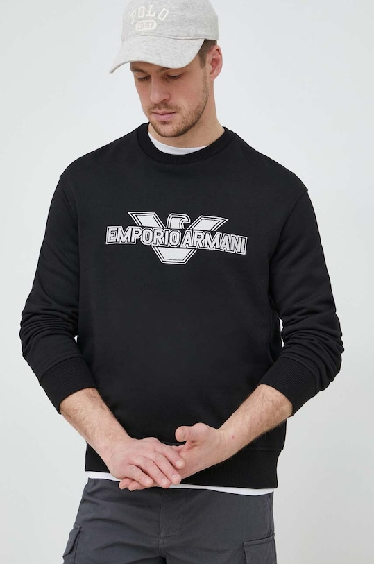 Emporio Armani bluza imprimeu negru 3R1MDA.1JRIZ