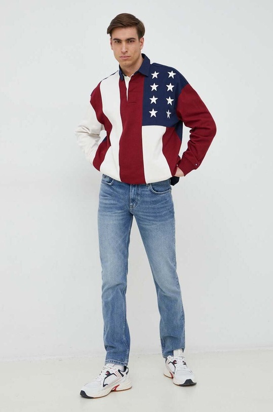 Pamučna dukserica Tommy Hilfiger Planet friendly bordo MW0MW31341.PPYX