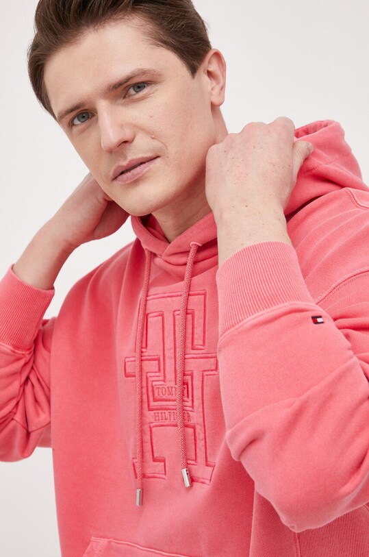 Βαμβακερή μπλούζα Tommy Hilfiger ροζ MW0MW31071.PPYX