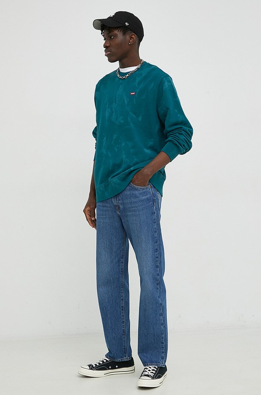 Βαμβακερή μπλούζα Levi's 35909.0025 τιρκουάζ SS23