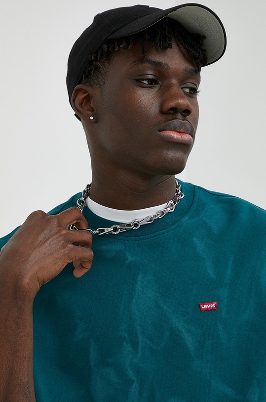 Βαμβακερή μπλούζα Levi's τιρκουάζ 35909.0025