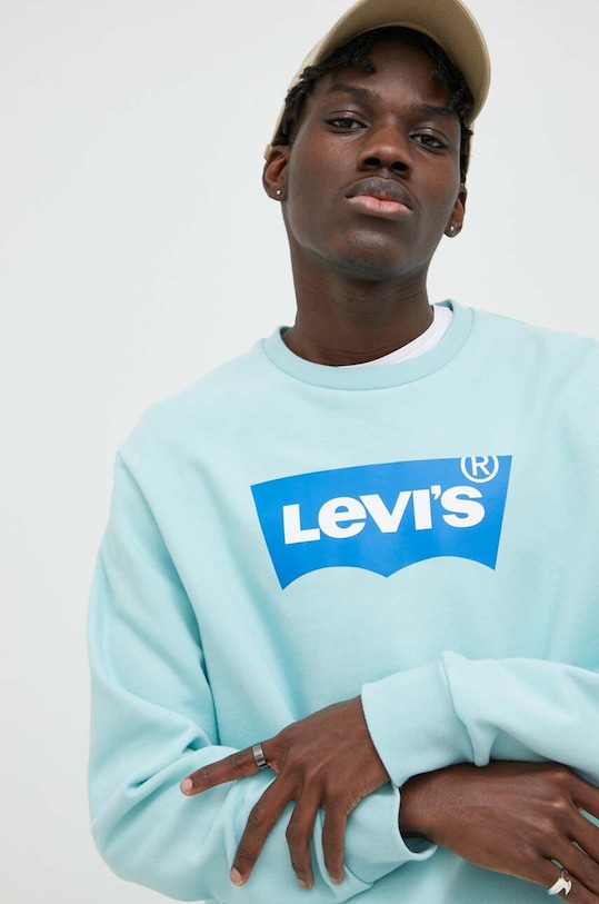 Bavlněná mikina Levi's 38423.0028 tyrkysová