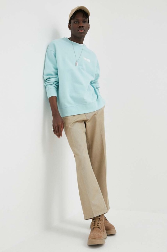 Levi's bluza bawełniana 38712.0092 turkusowy SS23