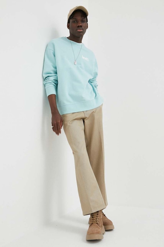 Levi's bluza bawełniana 38712.0092 turkusowy SS23