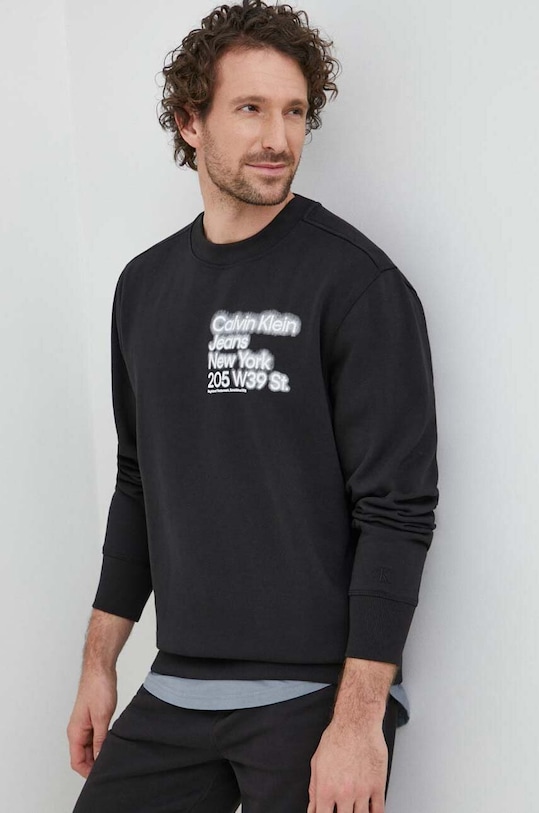 Μπλούζα Calvin Klein Jeans στάμπα μαύρο J30J322888.PPYX