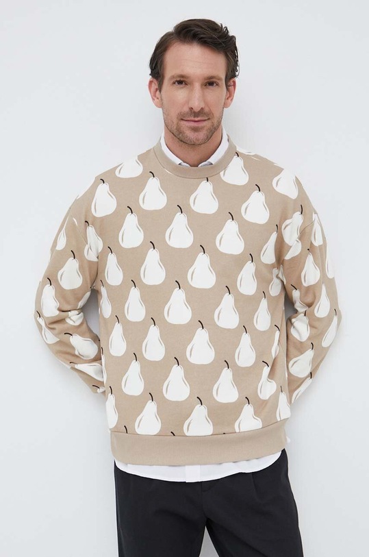 United Colors of Benetton bluza bawełniana 3NJAU1054.74Z beżowy SS23