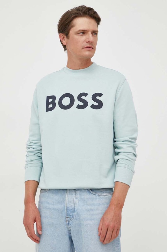 BOSS pamut melegítőfelső BOSS ORANGE zöld 50487133