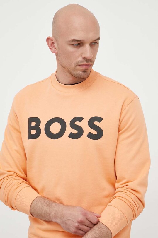 Памучен суичър BOSS ORANGE оранжев 50487133