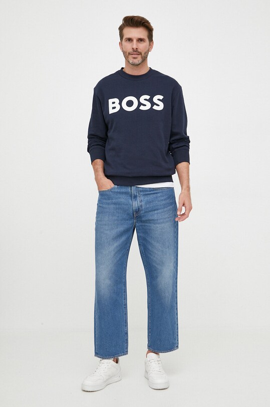 BOSS Orange bluza bawełniana 50487133 granatowy AW23