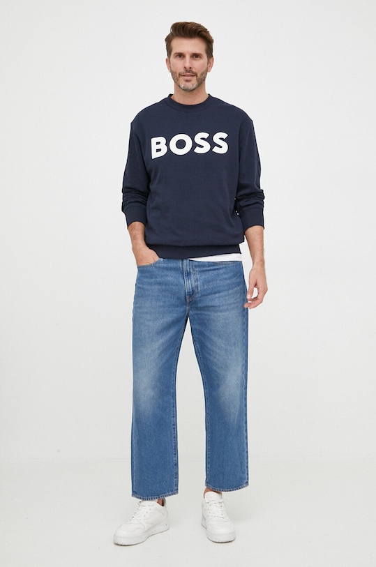 Pamučna dukserica BOSS ORANGE 50487133 mornarsko plava AW23