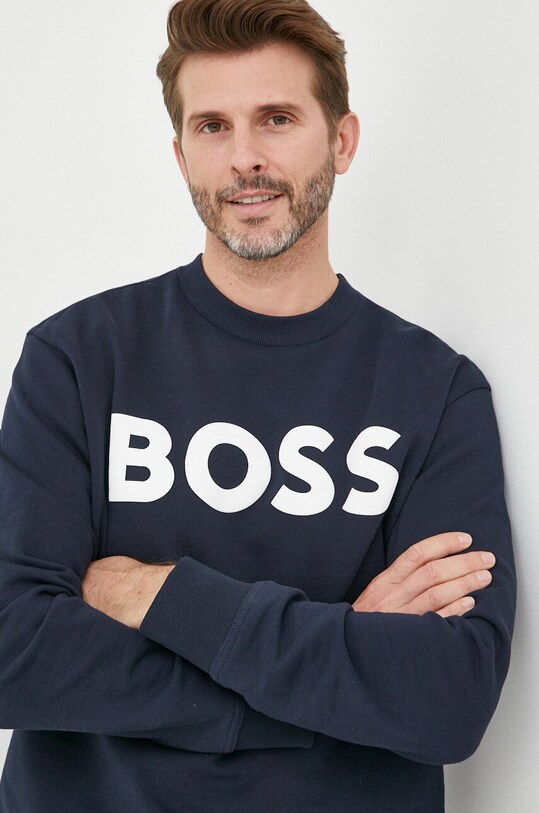 BOSS Orange bluza bawełniana granatowy 50487133