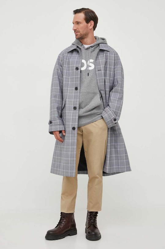 Pamučna dukserica BOSS ORANGE 50487134 siva AW23