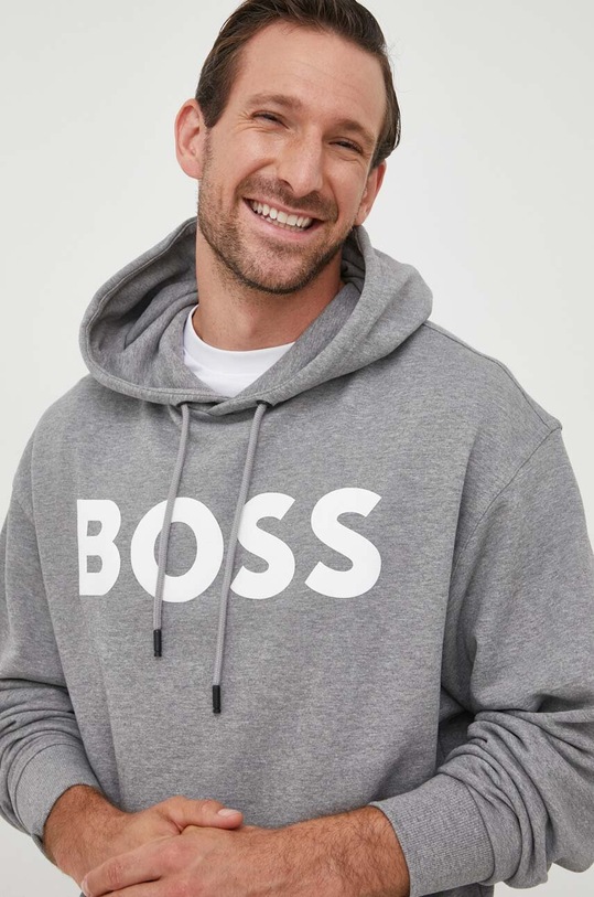 Pamučna dukserica BOSS ORANGE 50487134 siva