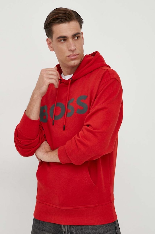 Bavlnená mikina BOSS BOSS ORANGE bavlna červená 50487134